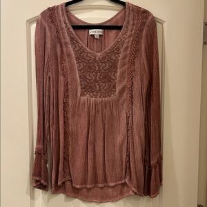 Knox Rose Women's Mauve Textured Blouse